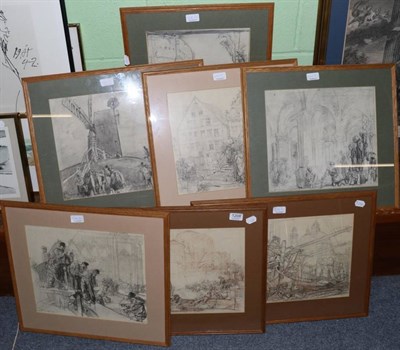 Lot 1208 - After Sir Frank Brangwyn RA, RWS, RBA (1867-1956) Dock yard scene, lithograph, together with a...