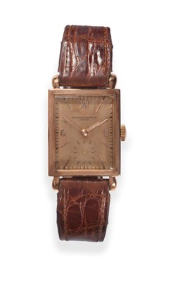 Lot 183 - An 18ct Gold Rectangular Wristwatch, signed Vacheron & Constantin, Geneve, circa 1950, lever...