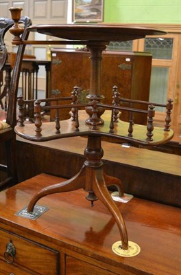 Lot 1276 - A Victorian burr walnut circular occasional table with revolving candle sconce and a similar...