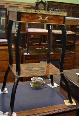 Lot 1290 - A marquetry and gilt metal mounted two tier side table