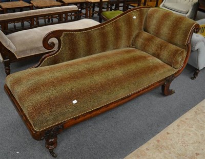 Lot 1303 - A William IV rosewood simulated chaise longue