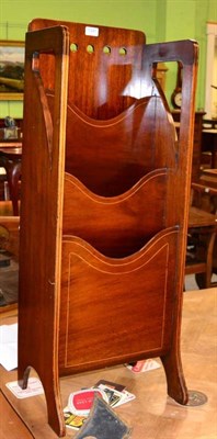 Lot 1341 - An Edwardian mahogany magazine rack retailed by Finnigans of Manchester