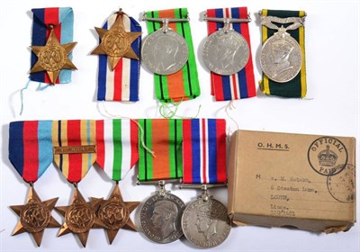 Lot 12 - A Second World War Group of Five Medals, awarded to 2585381 SIGMN. E.H.DEVINE. R.SIGS.,...