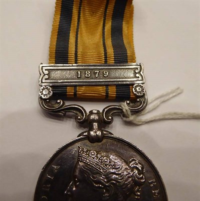 Lot 19 - A South Africa Medal, with clasp 1879, awarded to 1472 PTE. W.J. JONES, 3/K.R.R.CORPS
