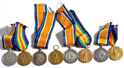 Lot 21 - Four First World War Pairs, each comprising British War Medal and Victory Medal, awarded to:-242546