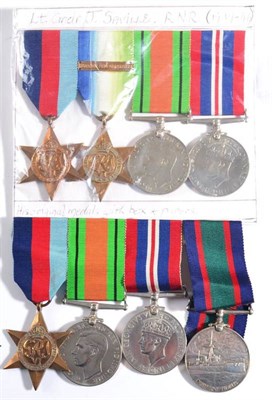 Lot 27 - A Second World War Naval Group of Four Medals, to 58 L.S.PHILLIPS. P.O.WTR. R.N.V.R., of...