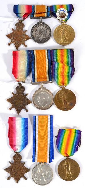 Lot 34 - Three First World War R.A.M.C. Trios, each comprising 1914-15 Star, British War Medal and...