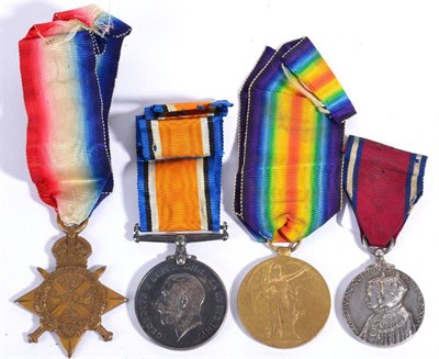 Lot 35 - A First World War Pair, comprising 1914 Star and British War Medal, awarded to 9107...