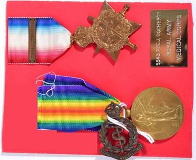 Lot 37 - A First World War ''Mons'' Star, with clasp 5TH AUG.-22ND NOV.1914, awarded to 5543 PTE.J.DOCHERTY