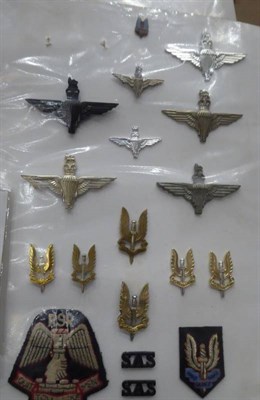Lot 72 - A Collection of Airborne Division Badges, mainly British, including cap, collar, breast and...