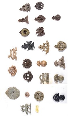 Lot 73 - A Collection of Twenty Four Second World War Economy Bakelite Cap Badges, including Hampshire...