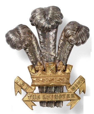 Lot 80 - A Victorian Post-1881 Officer's Forage Cap Badge to the Prince of Wales's Leinster Regiment, in two