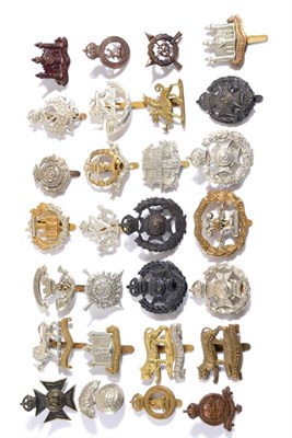 Lot 97 - A Collection of Twenty Eight Territorial Army Cap Badges, in brass, white metal, bimetal, blackened
