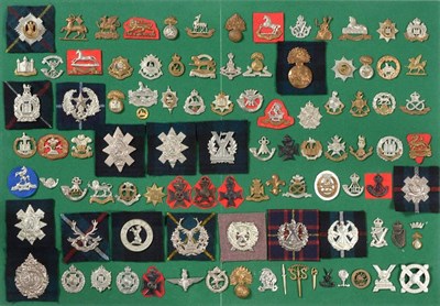 Lot 109 - A Collection of Ninety Seven Cap and Glengarry Badges, in brass, bi-metal, white metal and...