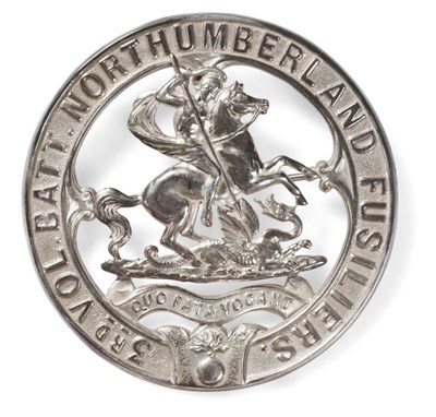 Lot 111 - A Silver Plaid Brooch to the 3rd Volunteer Battalion Northumberland Fusiliers, with large pin...