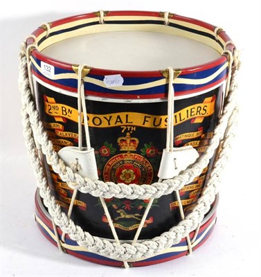 Lot 132 - A Military Side Drum, to the 2nd Battalion Royal Fusiliers, by Henry Potter & Co., 36/8 West...