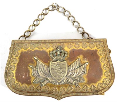 Lot 143 - An Imperial German Dress Pouch, the copper gilt fascia embossed with a crown over a shield...