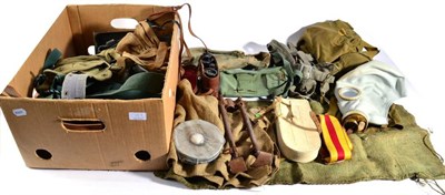 Lot 157 - A Quantity of Second World War and Later Militaria, including webbing belts, stable belts,...