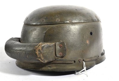 Lot 171 - A Second World War Tanker Helmet by Helmets Ltd., Wheathampstead,  constructed from three pieces of