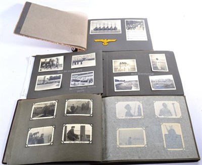 Lot 202 - Three German Third Reich Period Kriegsmarine Photograph Albums, comprising: Album 1 - approx....