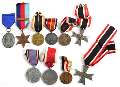 Lot 221 - Nine Various German Third Reich Medals, including two War Merit Crosses, two War Merit Medals,...