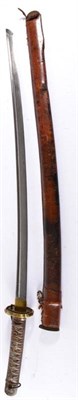 Lot 244 - A Japanese Second World War NCO/WO's Shin Gunto Katana, the 67cm single edge steel blade with a...