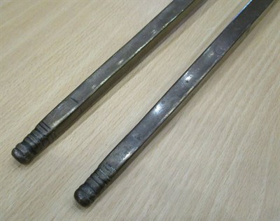 Lot 246 - A Pair of Early 19th Century Chinese Bronze Sword Breakers, each with 55.5cm heavy square...