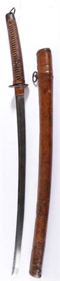 Lot 253 - A Japanese Late 1944 Shin-Gunto Katana, the 68cm blade with one piece copper habaki, iron tsuba and