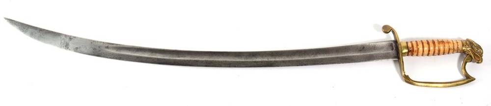 Lot 290 - An Early 19th Century American Sabre, the 70cm single edge curved and fullered steel blade...