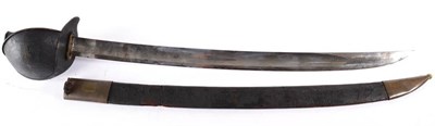 Lot 294 - A 19th Century French Naval Cutlass, each side of the 68cm broad fullered single edge steel...