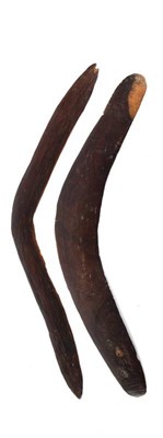 Lot 340 - Two Early Pre-contact Australian Aboriginal Boomerangs, probably Darling River region, each...