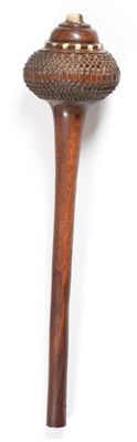 Lot 343 - A 19th Century Fijian Ula (Throwing Club), of rich brown patinated hard wood, the large...