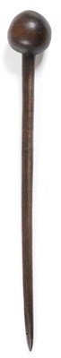 Lot 353 - A Good Late 19th Century Zulu Rhinoceros Horn Knobkerrie, of rich dark brown patina, the large...