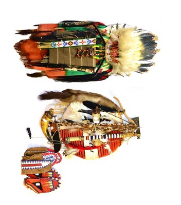 Lot 358 - A Collection of Modern Native American Indian Clothing and Accoutrements, including a painted...