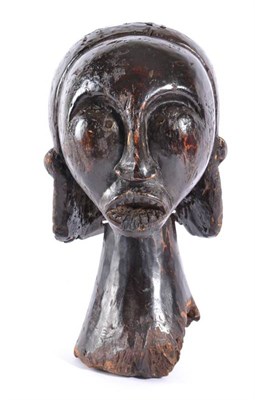 Lot 367 - A Good Early 19th Century Fang Ancestor Head, Gabon, of rich dark glossy patinated wood, each...