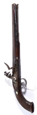 Lot 396 - An Early 19th Century Indian Flintlock Holster Pistol, the 32.5cm round barrel octagonal at the...