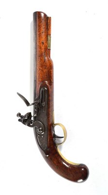 Lot 411 - An Early 19th Century Flintlock Pistol, with 22.5 cm barrel, plain brass trigger guard and...