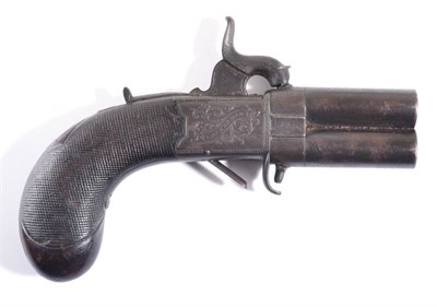 Lot 412 - A 19th Century Double Barrel Turnover Percussion Pistol, by W.R. Bayliffe, Rotherham, 5.5 cm...