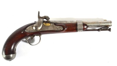 Lot 417 - A U.S. Model 1836 Johnson Percussion Pistol, converted from flintlock, the 21.6 cm barrel...