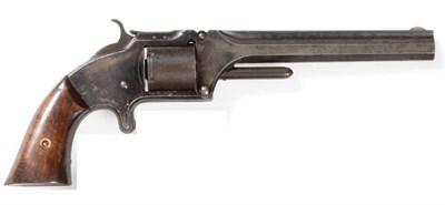 Lot 427 - A Smith & Wesson Model No.2 Old Model 32 Rimfire Six Shot Revolver, with blued finish, 15cm...