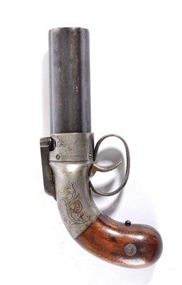 Lot 431 - A 19th Century Allen & Thurber Six Shot Percussion Pepperbox Revolver, with 8.1 cm cylinder barrel