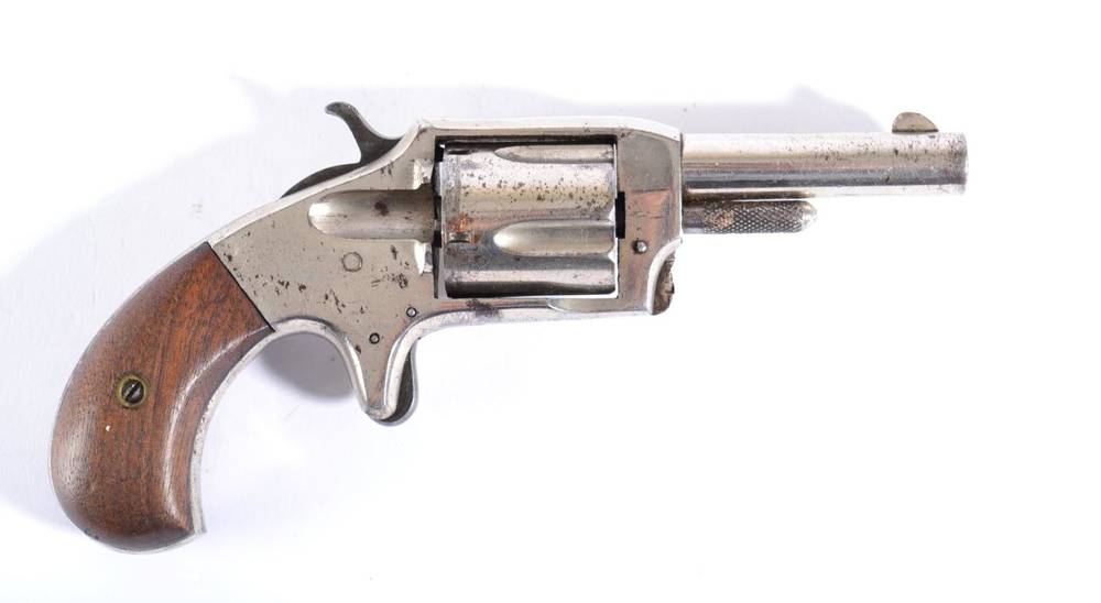 Lot 437 - A Defender 32 Calibre Rimfire Five Shot Pocket Revolver, with chromed finish, the 6cm round...