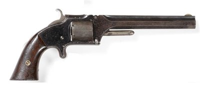 Lot 441 - A Smith & Wesson Model No.2 Old Model 32 Rimfire Six Shot Revolver, with blued finish, 15cm...