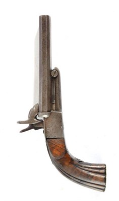 Lot 442 - A 19th Century Continental Double Barrel Pinfire Pistol, 12 cm barrels, concealed triggers,...