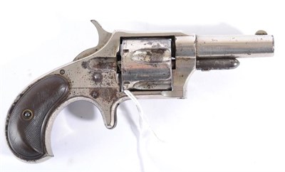 Lot 451 - A Remington New Model No.4 .38 Rimfire Five Shot Revolver, with nickel plated finish, the 6.2cm...