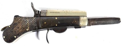 Lot 469 - An Unwin & Rodgers .32 Rimfire Knife Pistol, the 8cm octagonal nickel barrel with Birmingham...