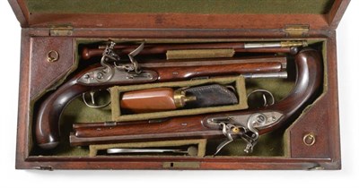 Lot 486 - A Good Pair of Late 18th/Early 19th Century Flintlock Duelling Pistols by Wogdon & Barton,...