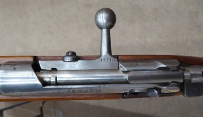 Lot 500 - A Mauser Model '71/'84 Bolt Action Rifle, 11mm, the 82cm blued round barrel octagonal at the breech