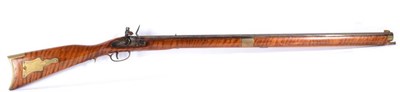 Lot 520 - A Non-working Copy of a US Flintlock Plains Rifle, with octagonal barrel, faux flame figure...