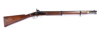 Lot 524 - A 19th Century Percussion Two Band Carbine, the 68cm barrel later painted brown, the two barrel...